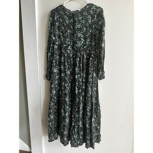 Zara The Angel tiered prairie dress Floral Long Sleeve Maxi Size XS Cottage Core